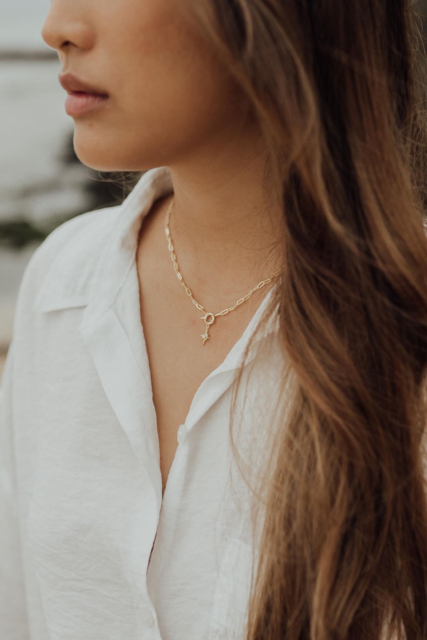 Moon & Stars Northern Star Necklace