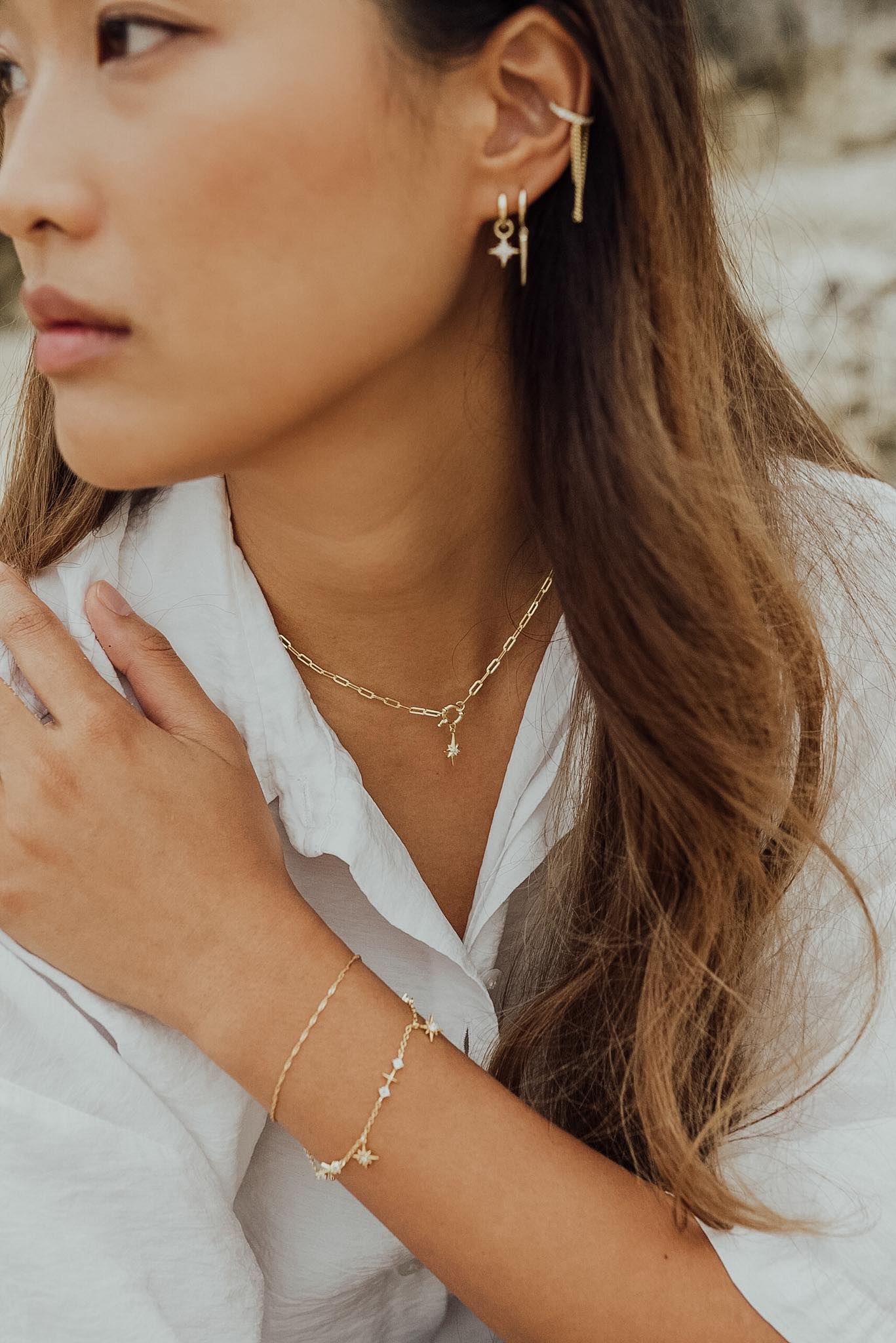 Moon & Stars Northern Star Necklace