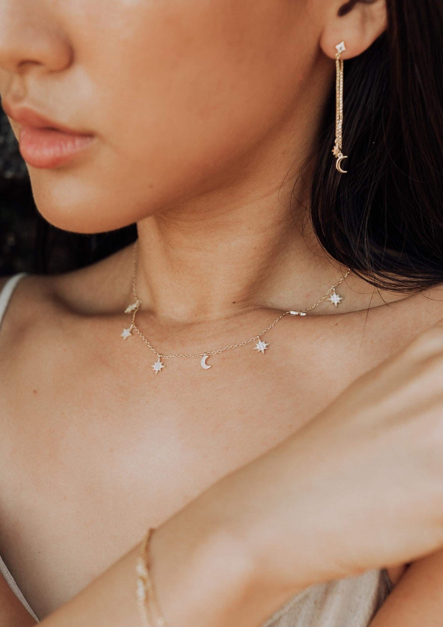 Moon & Stars Night Sky Necklace